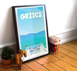 Greece Travel Poster - 11" x 17" Poster