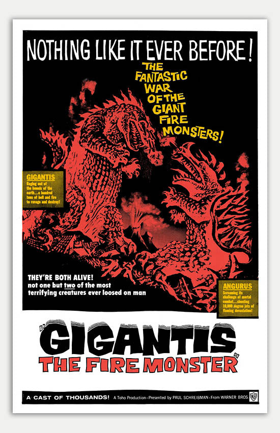 war of the monsters posters Gigantis The Fire Monster