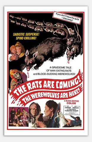 Rats are Coming the Werewolves are Here - 11" x 17"  Movie Poster