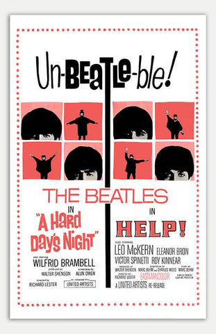Hard Day's Night and Help - 11" x 17"  Movie Poster